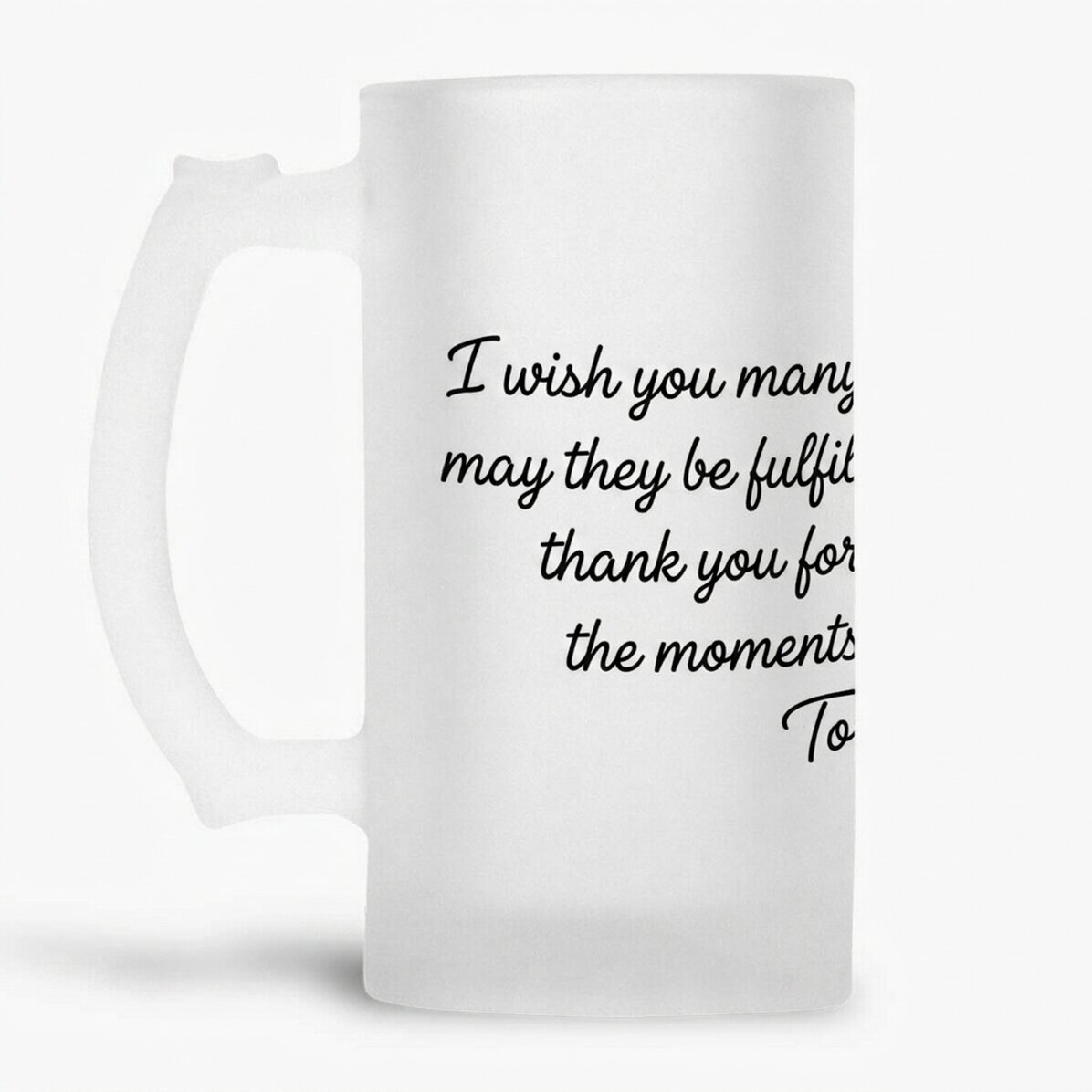 Personalised beer mug with text - Happy Birthday!