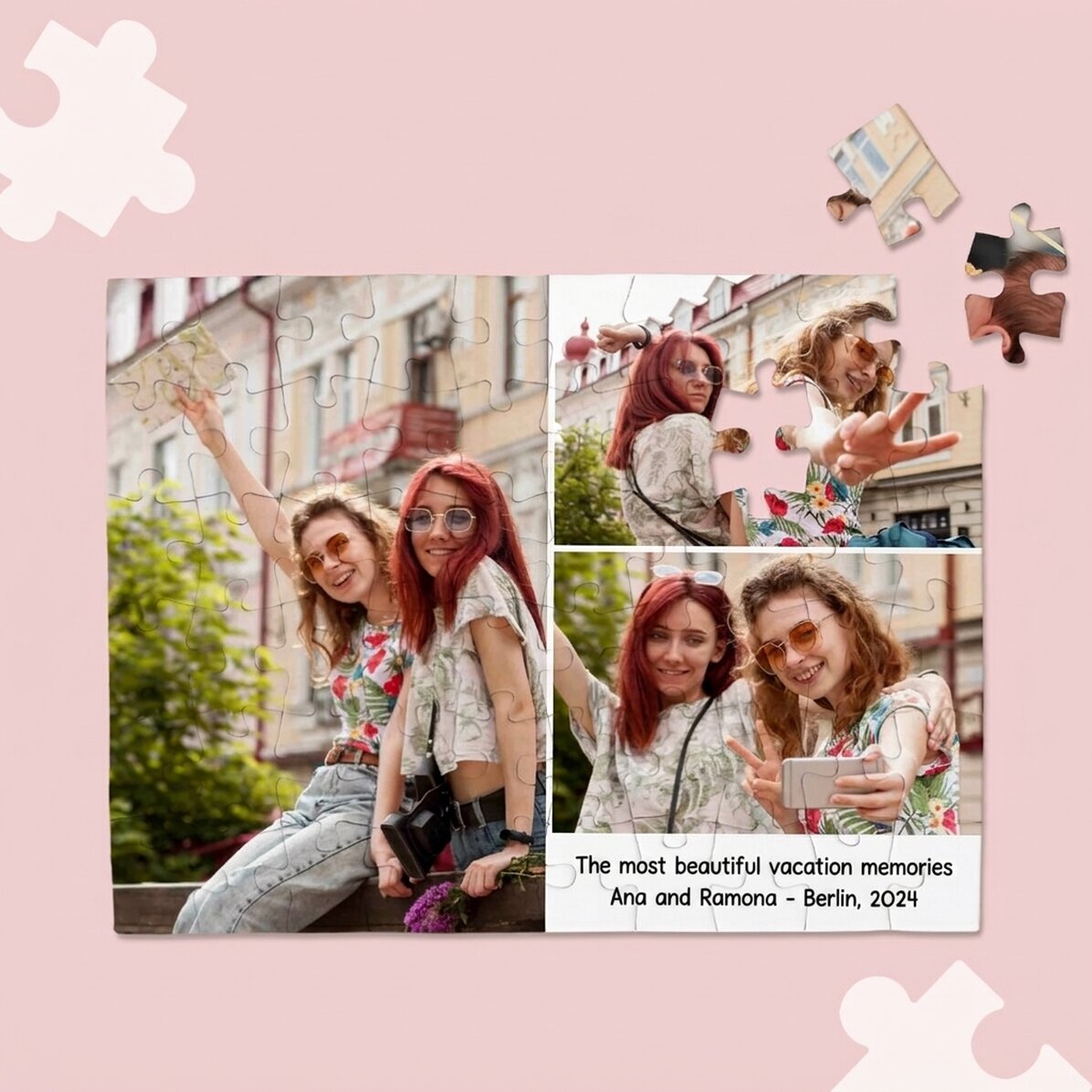Personalised puzzle with 3 photos and text