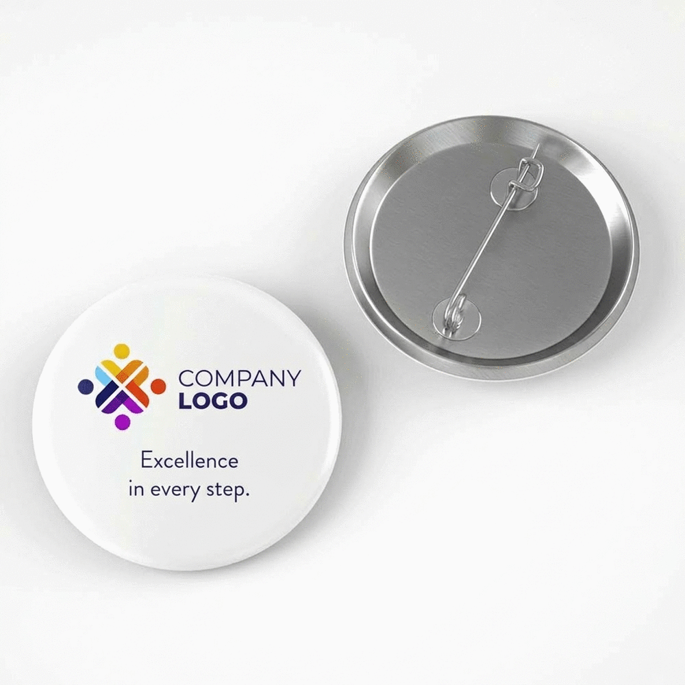 Customised badge with horizontal logo and text