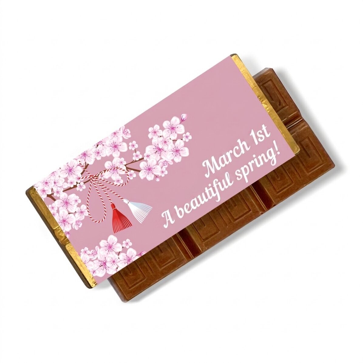 Mini chocolate bar personalised with a message - 1 March