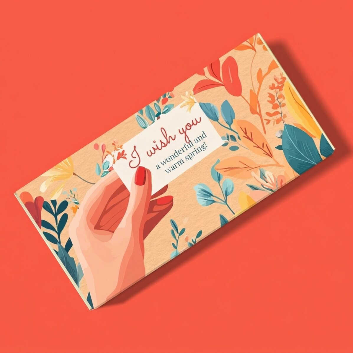 Personalised chocolate with message - Spring message