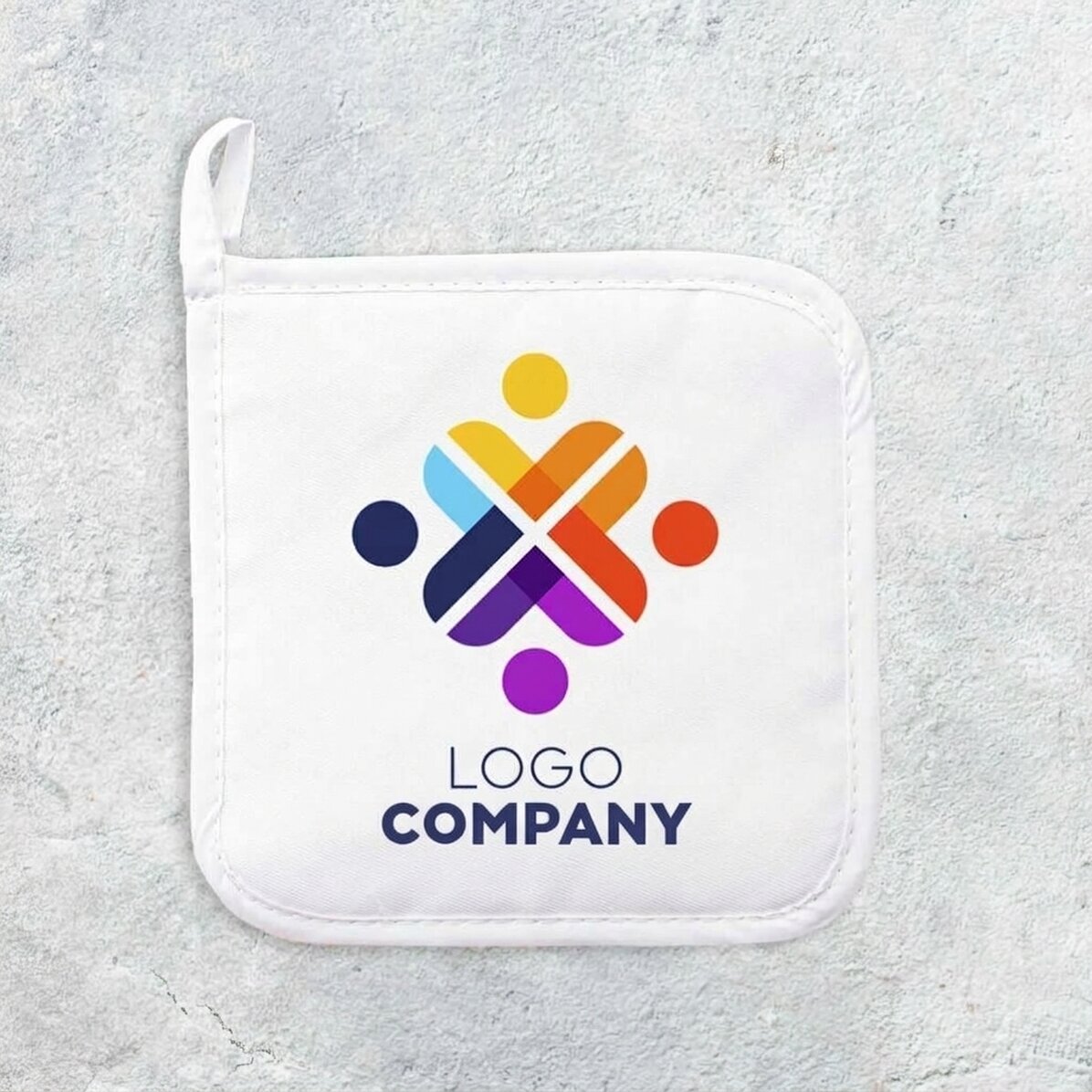 Personalised hot pot holder with logo