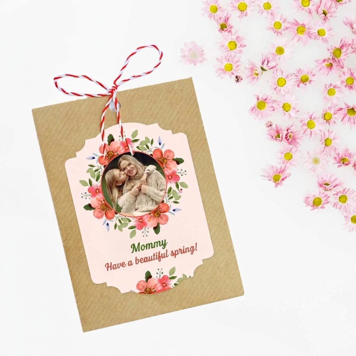 Personalised plantable Martisor with a photo and message - Have a wonderful spring!