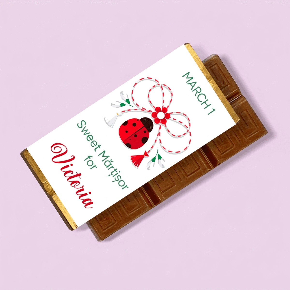 Mini chocolate bar personalised with a sweet message
