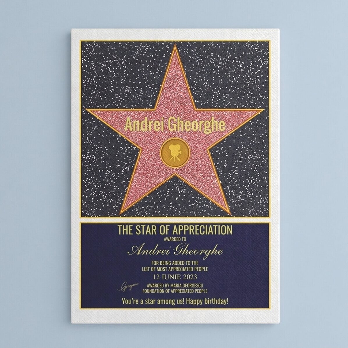 Personalised canvas painting - Star of Gratitude