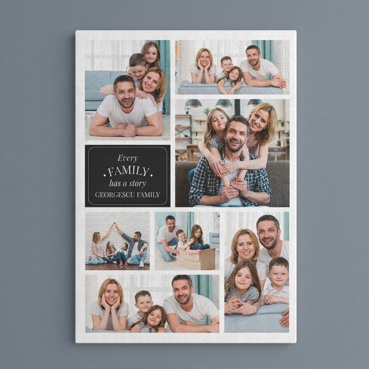 Personalised canvas print with 7 family photos