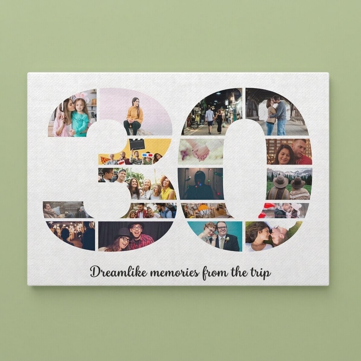 Personalised landscape canvas print with photos and text - 30