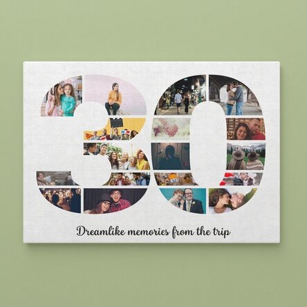 Personalised landscape canvas print with photos and text - 30