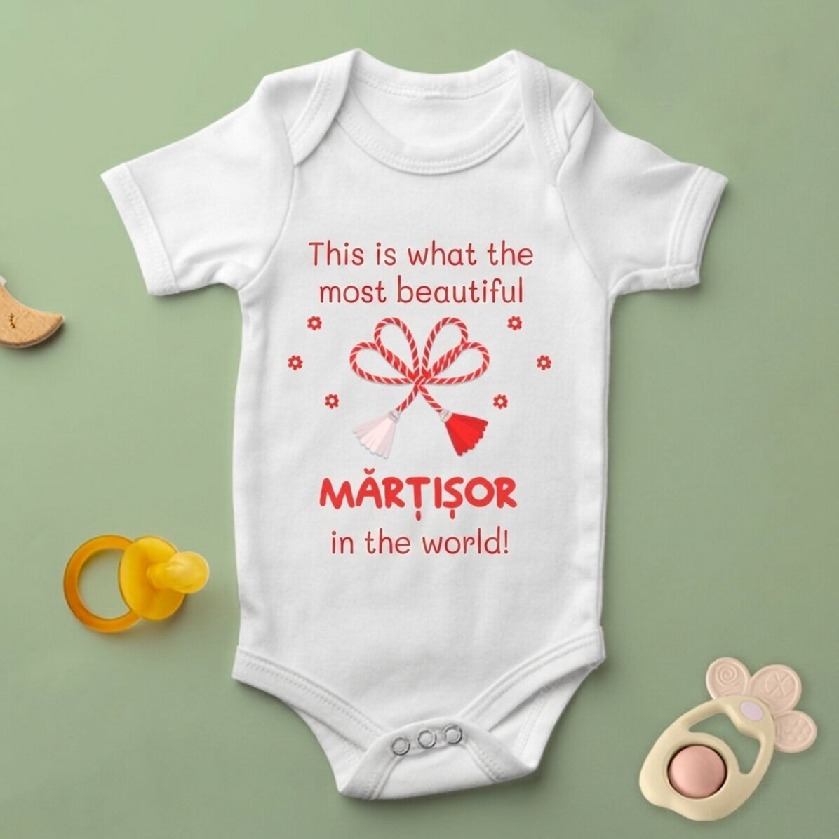 Personalised baby bodysuit with message