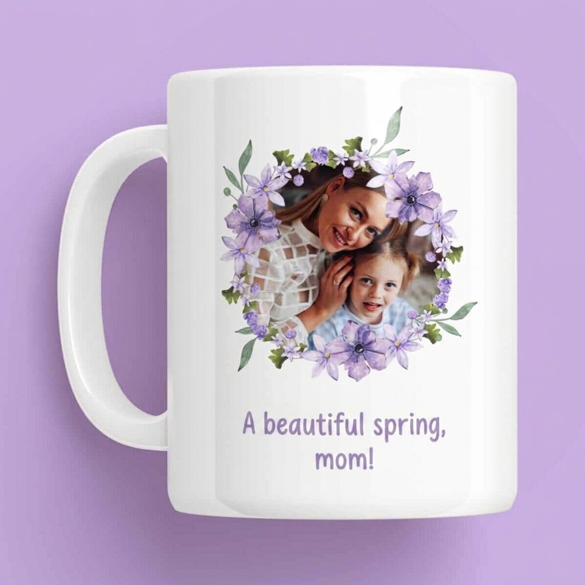 Personalised mug with a photo and text - Have a wonderful spring!