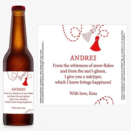 Personalised beer with message
