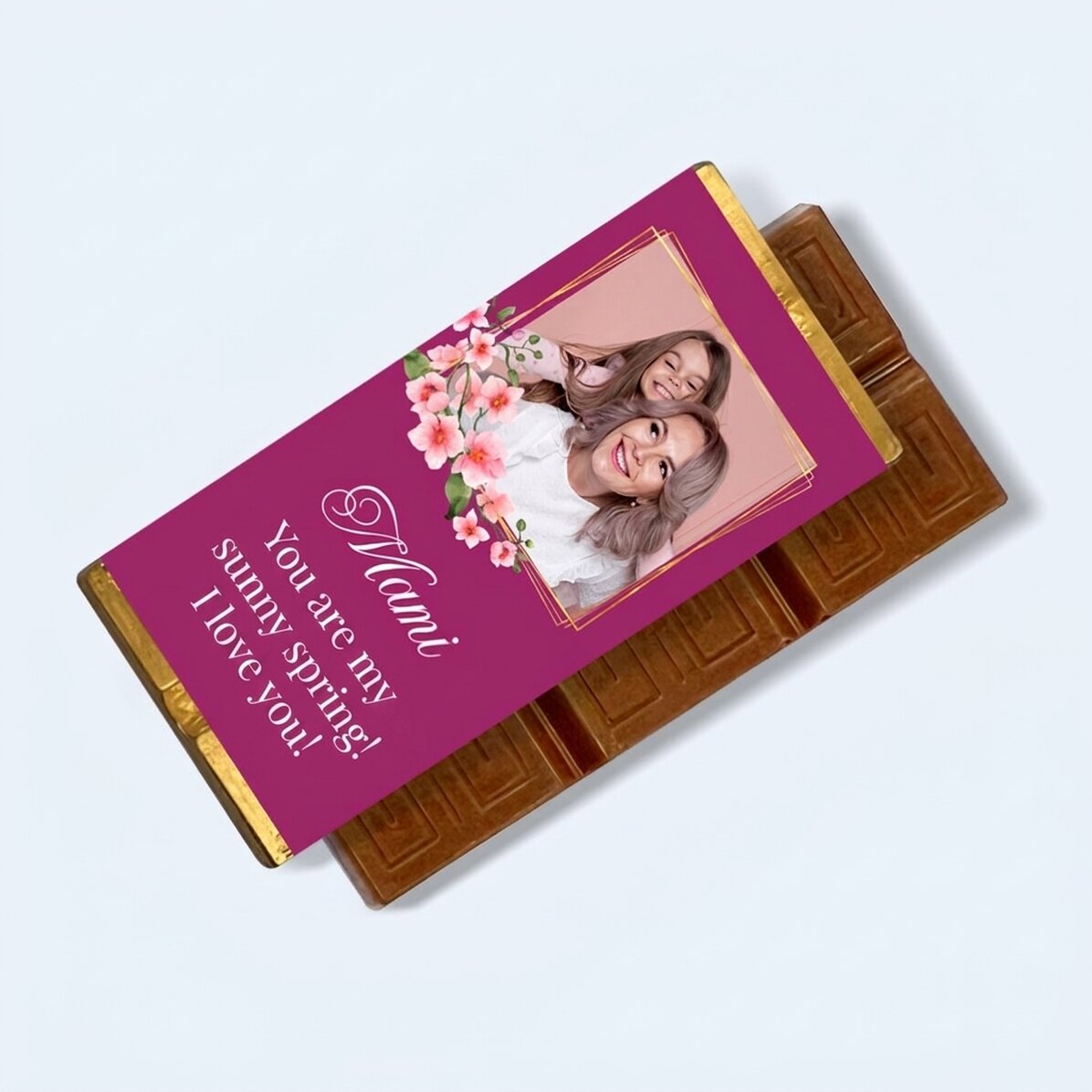 Mini chocolate bar personalised with message and photo - My dear
