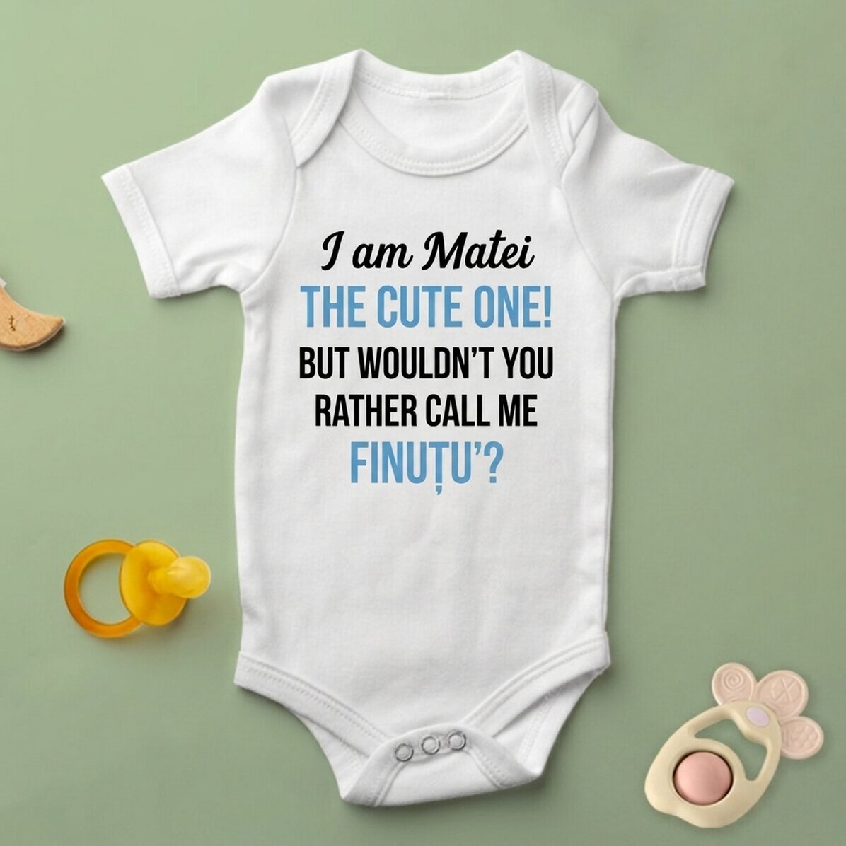 Personalised baby bodysuit with text - Nasi request