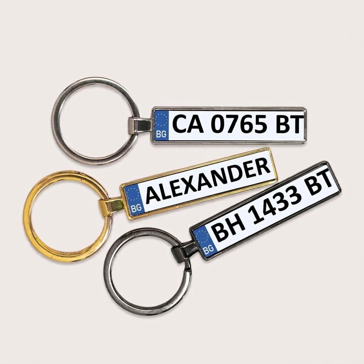 Personalised keyring with Bulgarian car number