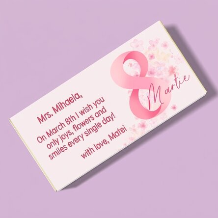 Personalised chocolate with message - 8 March message