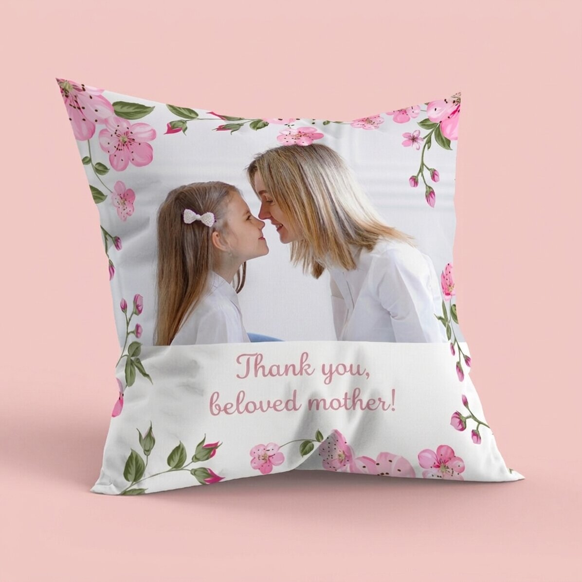Personalised cushion with photo and message - My Spring