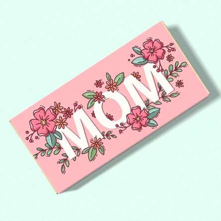 Personalised chocolate with message - Flowers