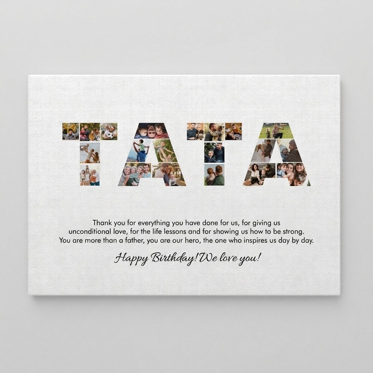 Personalised canvas print with 20 photos and text - DAD