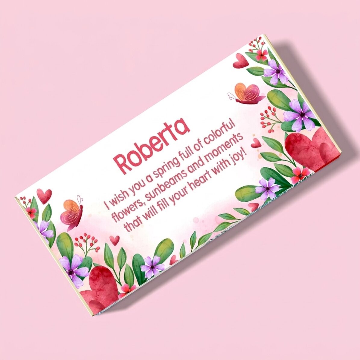 Personalised chocolate with message - Spring
