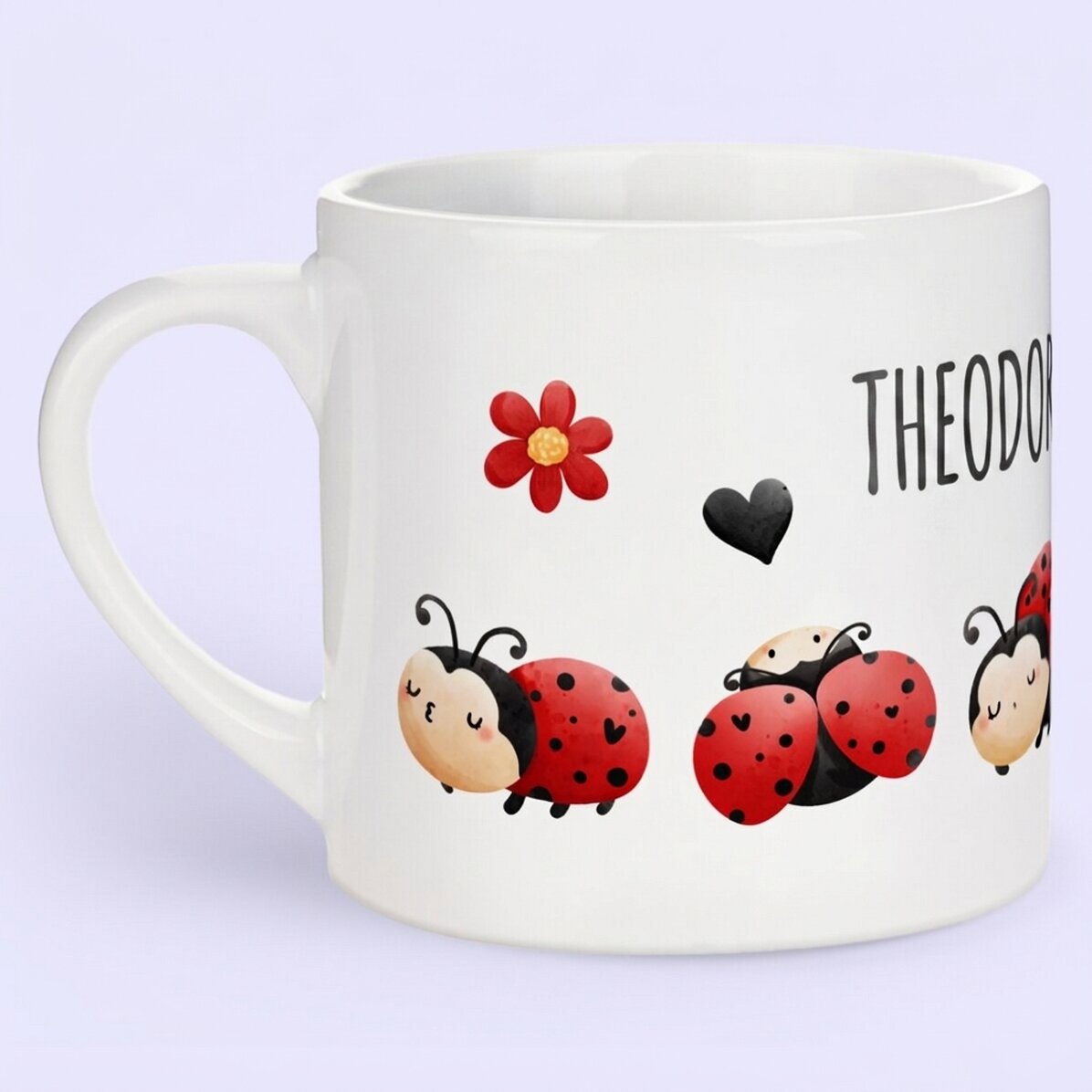 Personalised mug for children with name - Ladybird
