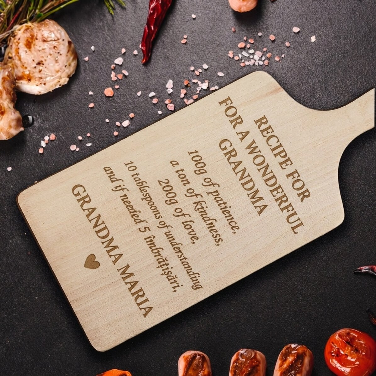 Personalised chopper with message - Recipe