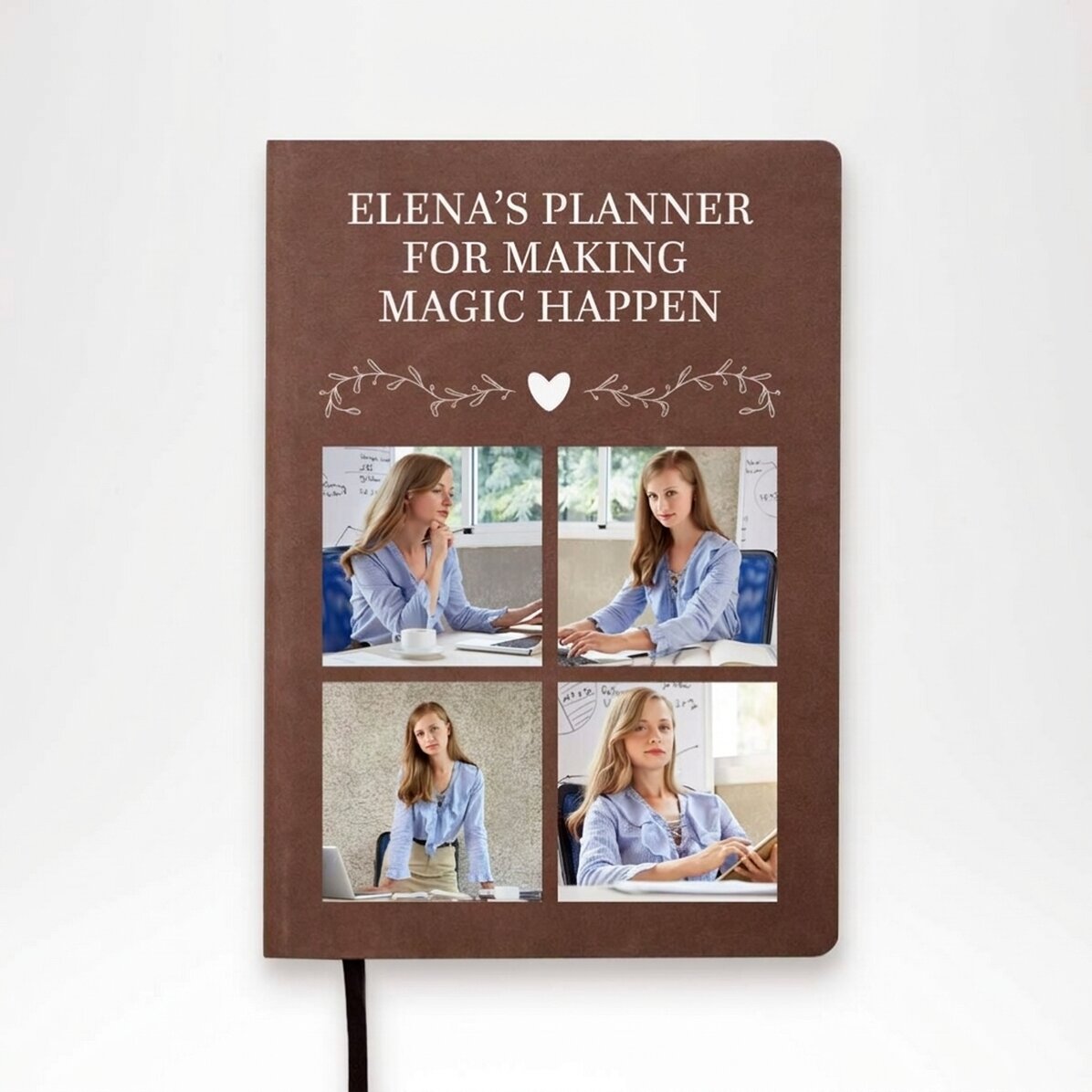 Personalised diary with 4 photos and message