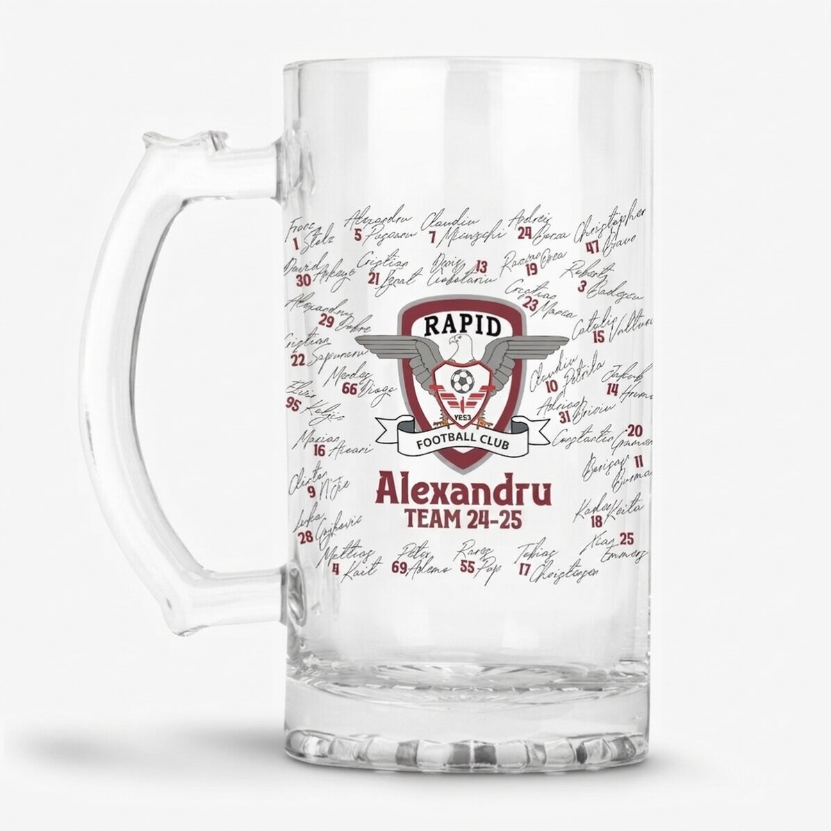FC Rapid beer mug personalised with text - Team 24-25