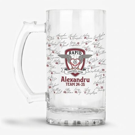 FC Rapid beer mug personalised with text - Team 24-25