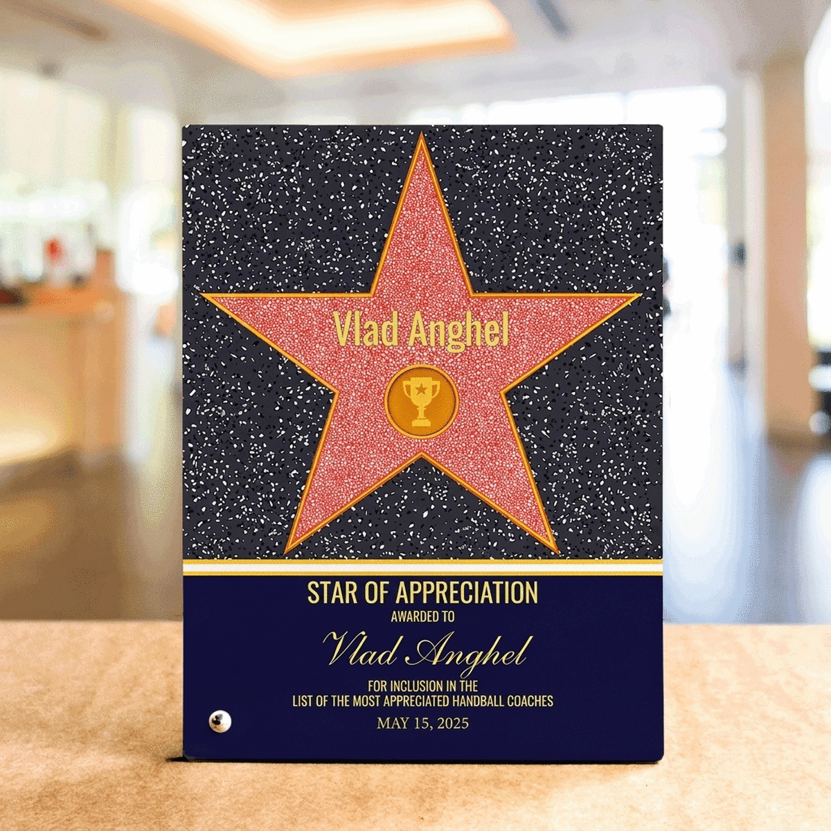 Personalised desk photo frame with message - Star of Gratitude