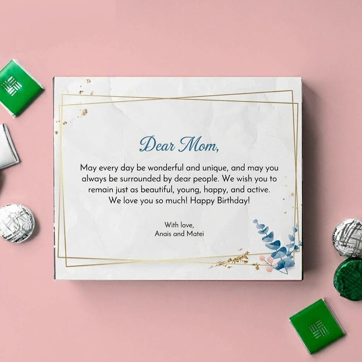 Personalised box of chocolates with message - Happy Birthday!