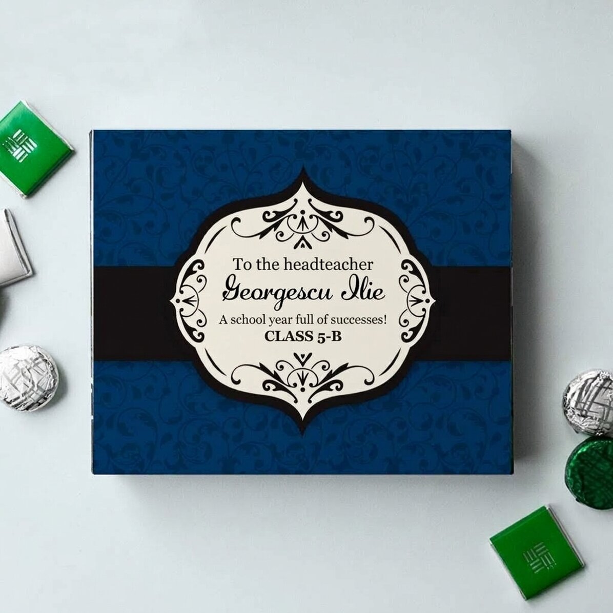 Personalised box of chocolates with a message for teachers