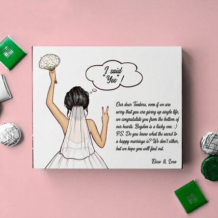 Personalised box of chocolates with message - Bride to be