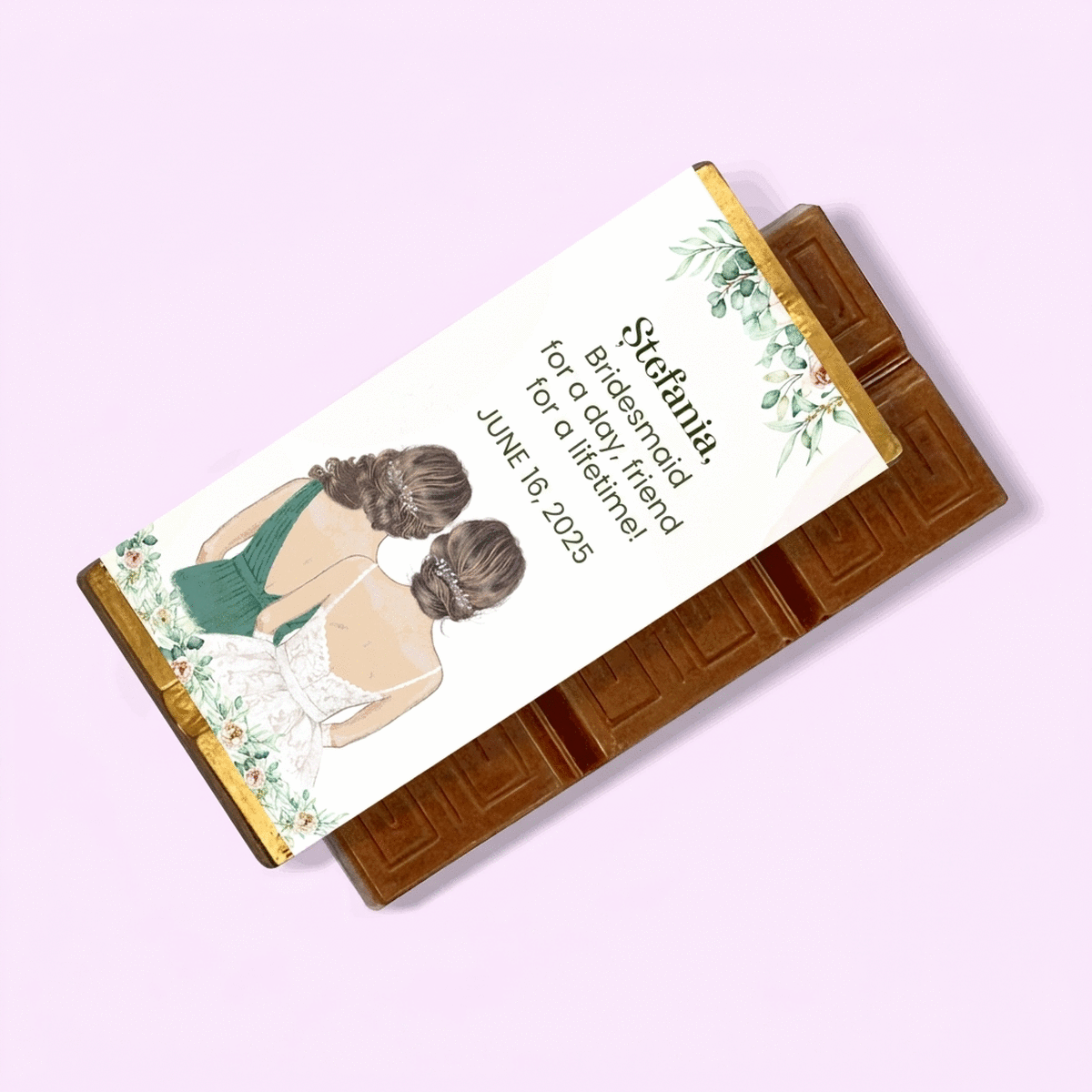 Mini chocolate bar personalised with message - Bridesmaid