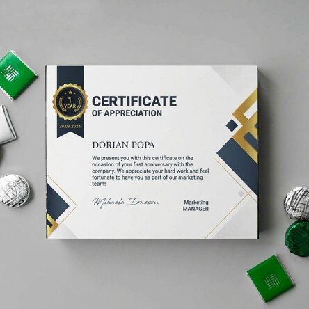 Personalised box of chocolates with message - Employee appreciation