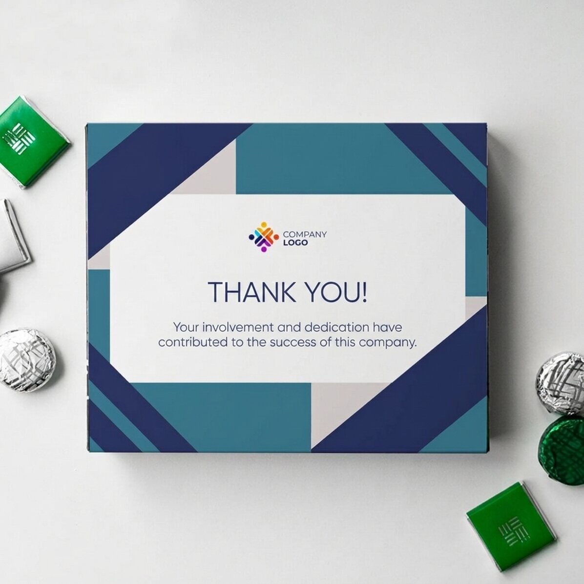 Personalised box of chocolates with message - Thank you!
