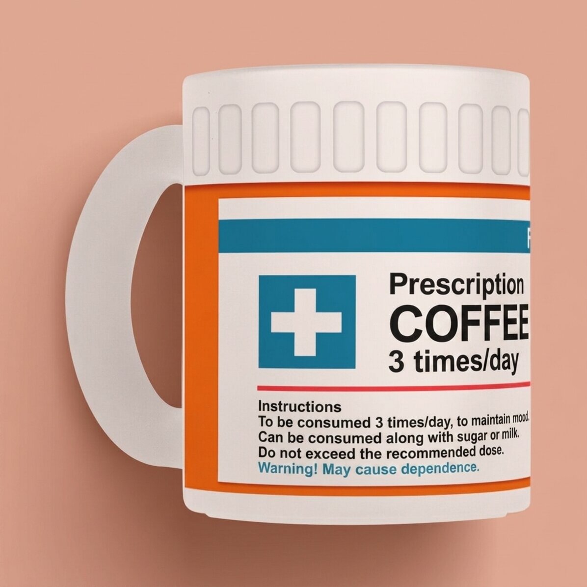 Personalised frosted glass mug with message - Prescription