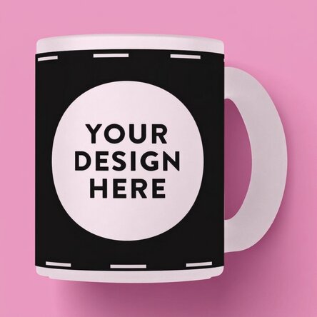 Personalised frosted glass mug with your own design