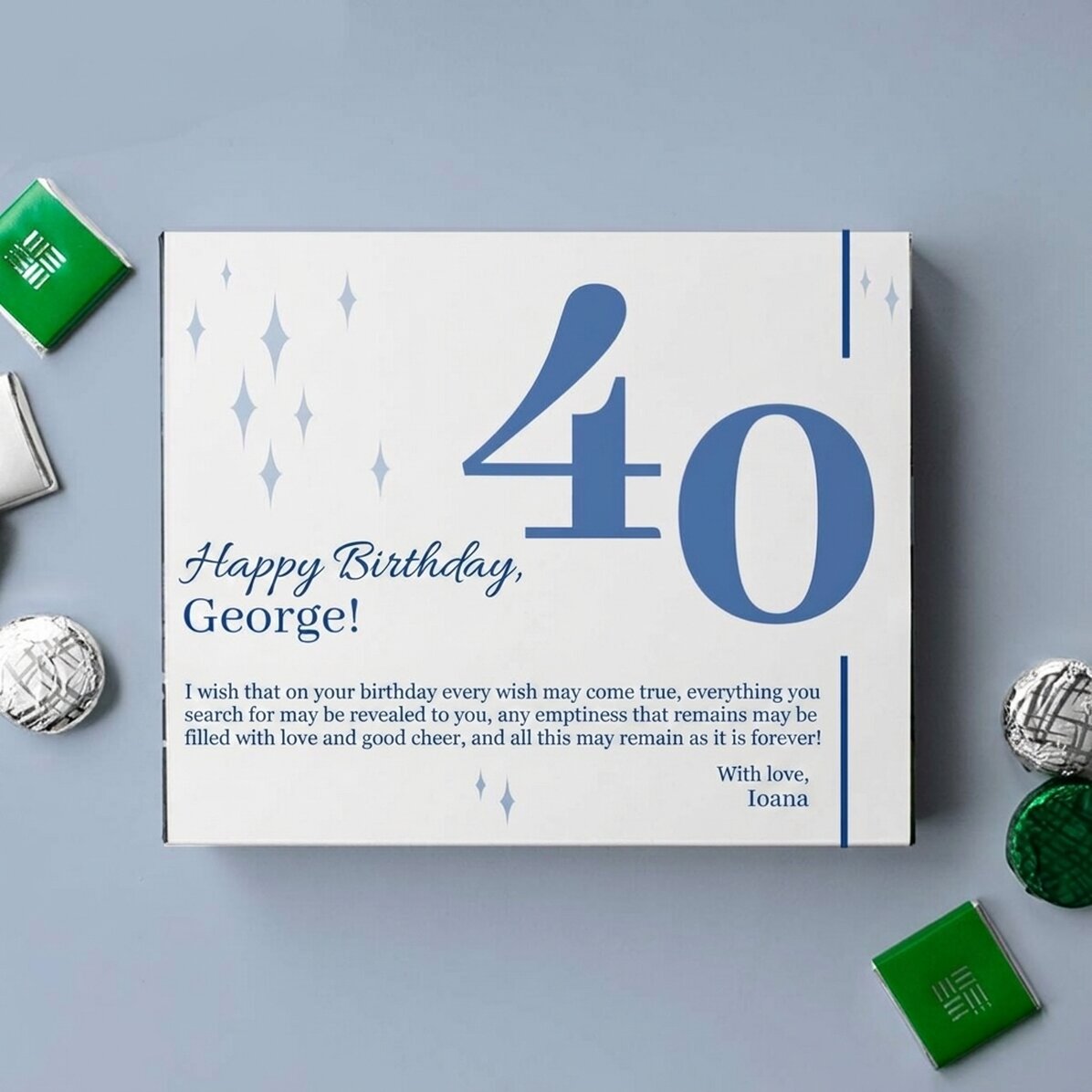 Personalised box of chocolates with message - Happy Birthday!