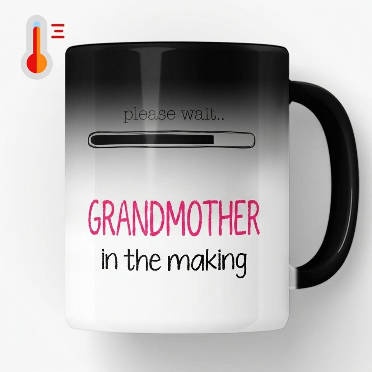 Personalised heat-sensitive mug with text - Grandmother-to-be