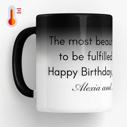 Personalised heat-sensitive mug with text - Message for your loved ones