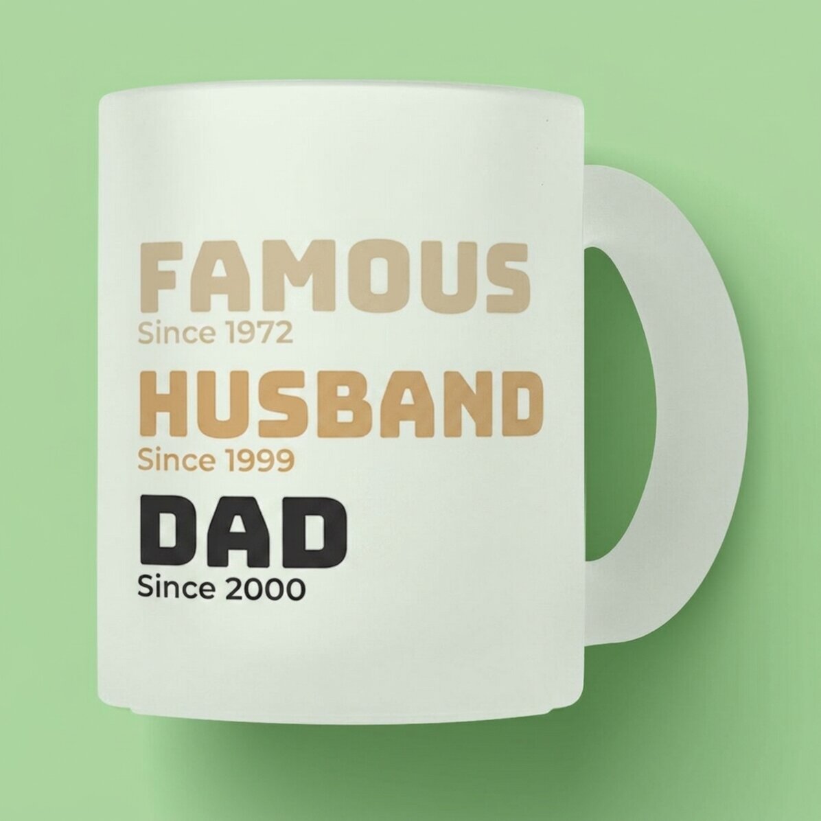 Personalised frosted glass mug with text - Father