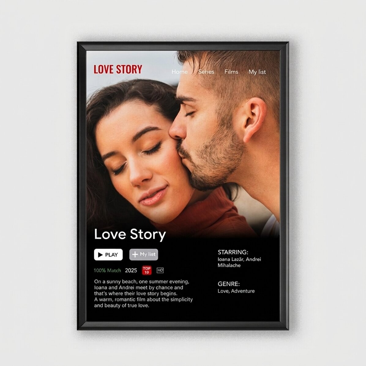 Personalised picture frame with photo and message - Film