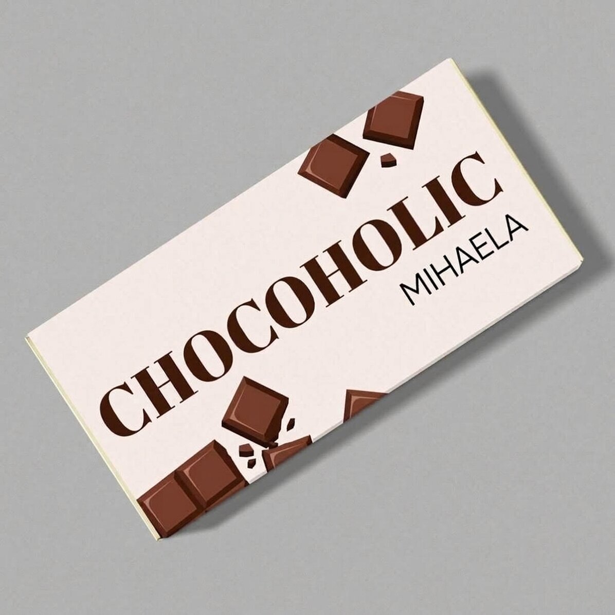 Personalised chocolate with text - Chocoholic