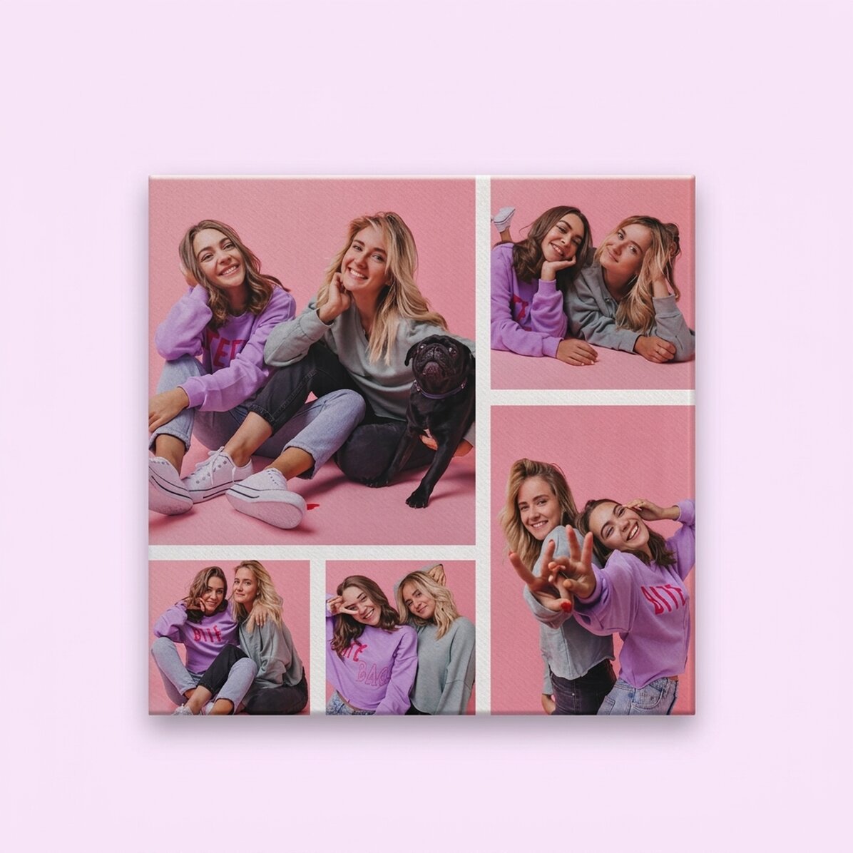 Personalised canvas painting with 5 photos