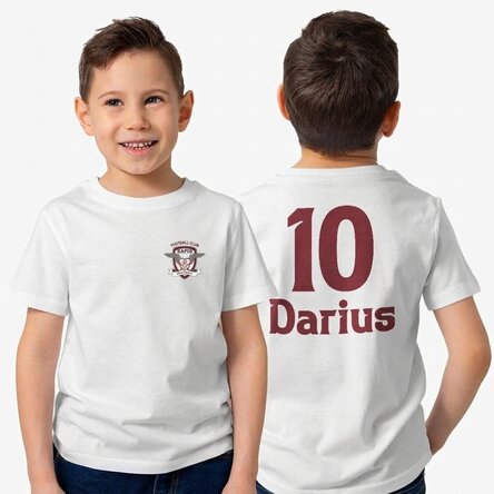 FC Rapid customised cotton T-shirt for children with text on the front and back - Basic Team