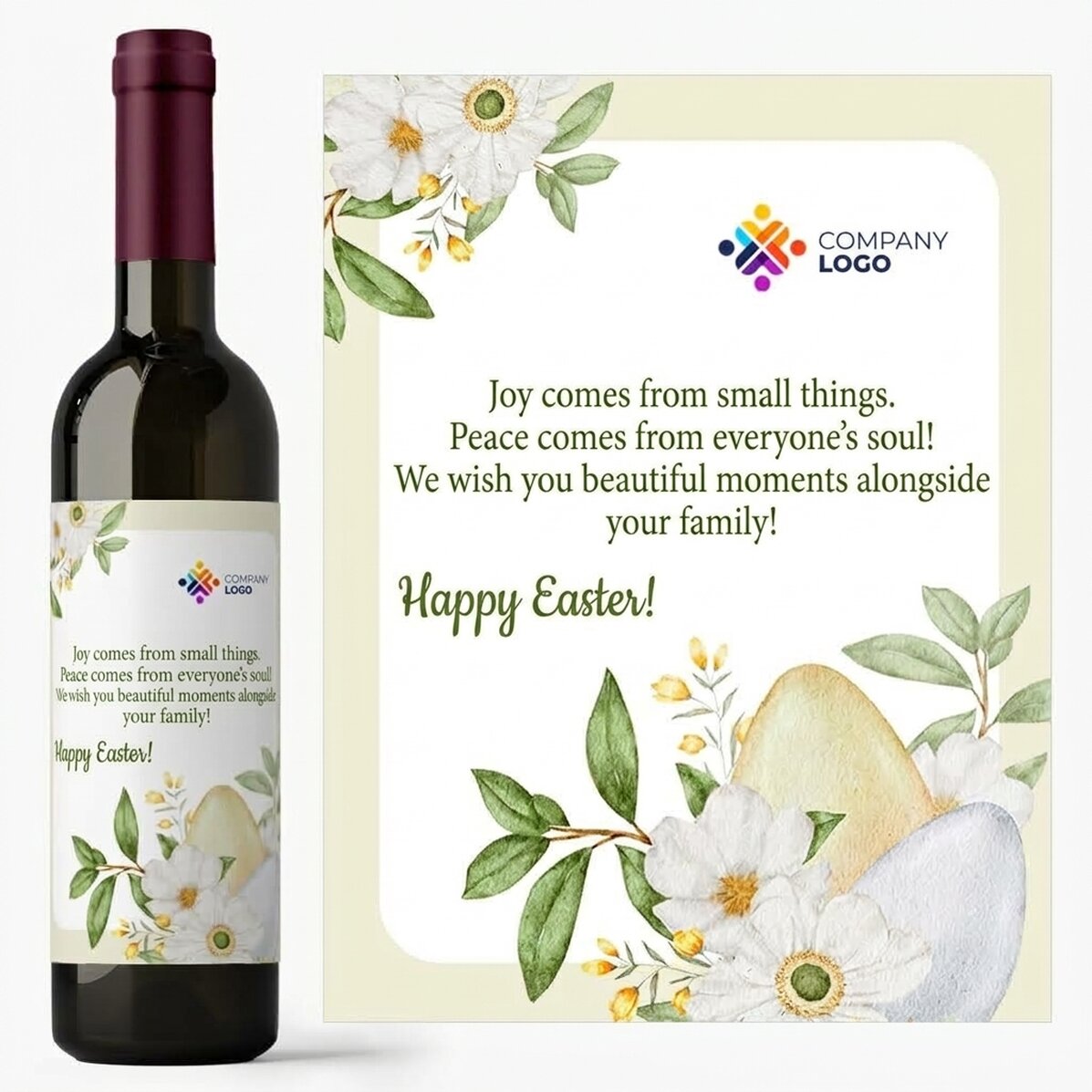 Personalised wine with logo and message - Easter