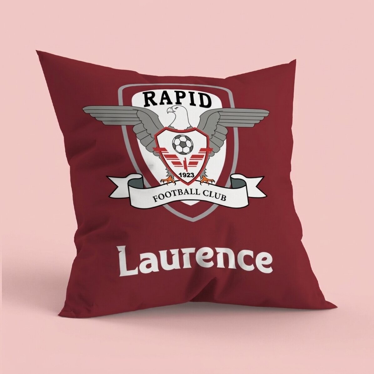 FC Rapid 1923 cushion personalised with text, large format - Name and logo