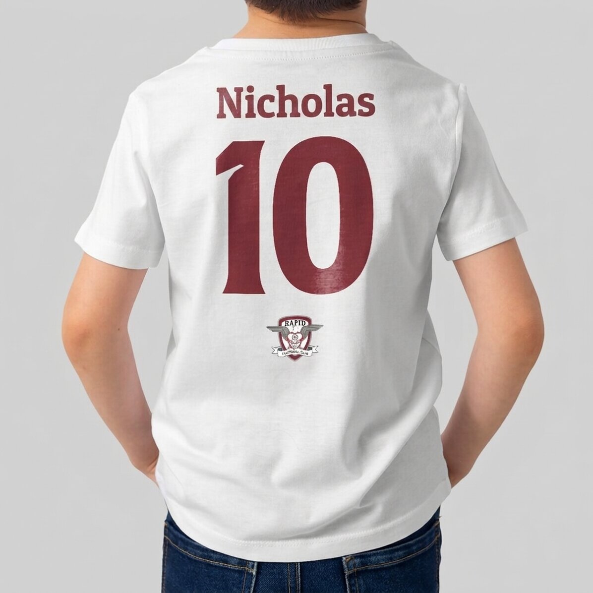 FC Rapid cotton T-shirt for children, personalised with name and number