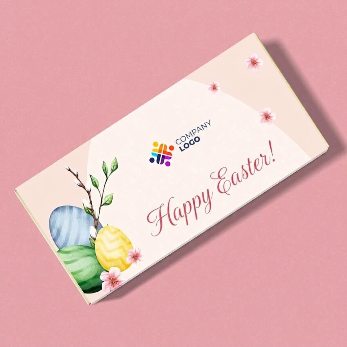 Personalised chocolate with logo and message - Easter