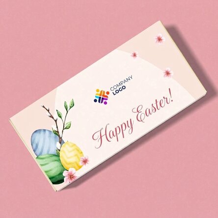 Personalised chocolate with logo and message - Easter